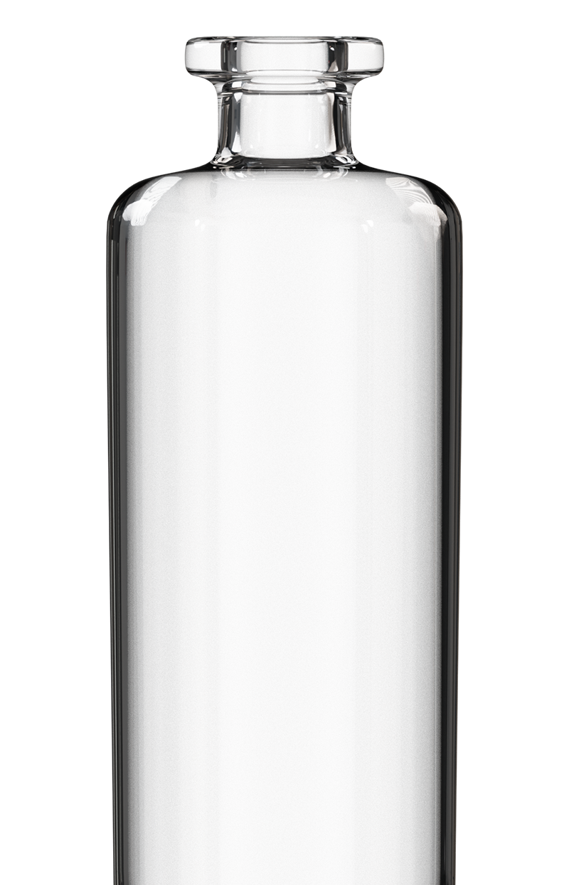 Botella de vidrio transparente